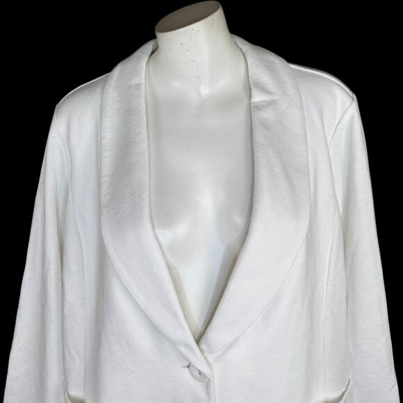 GRAVER Susan Graver LK Fusion 3/4 Slv Cutaway‎ Hem Blazer White X-Large - Picture 9 of 13